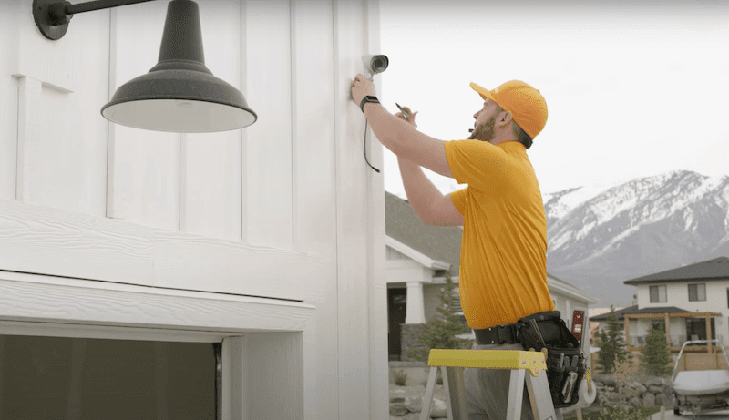 Installing security cameras outside clearance home